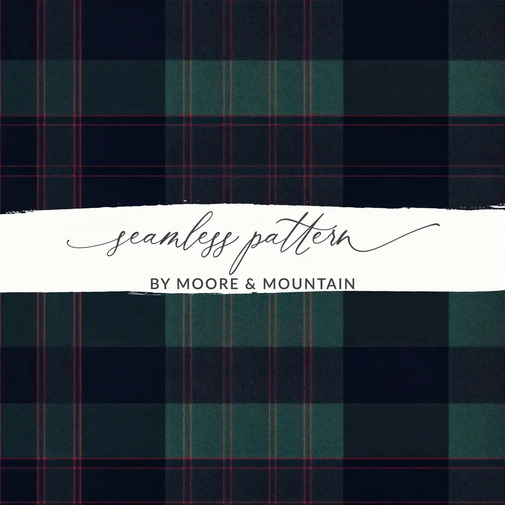 Black and Green Tartan Seamless Digital - Moore and Mountain