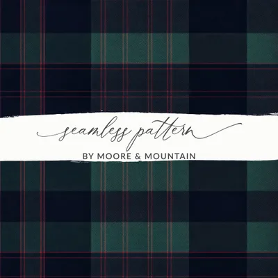 Black and Green Tartan Seamless Digital