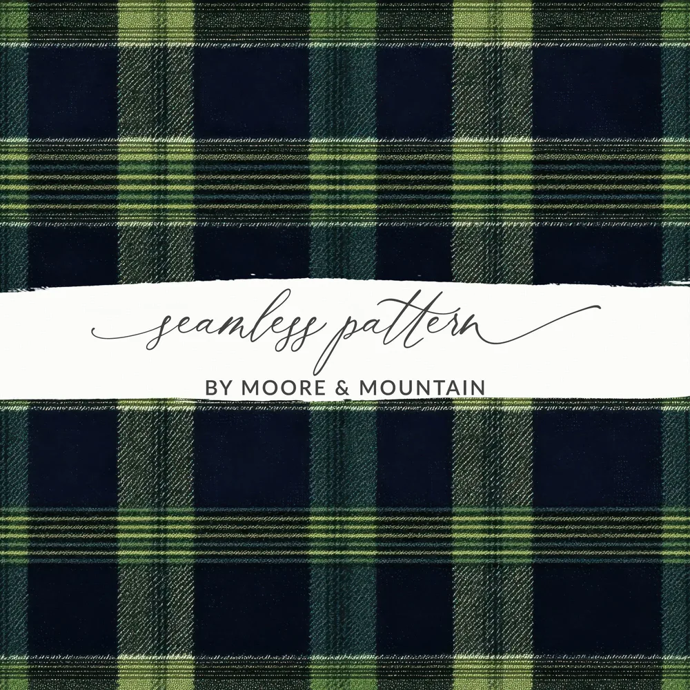 Black and Green Tartan Seamless Digital - Moore and Mountain