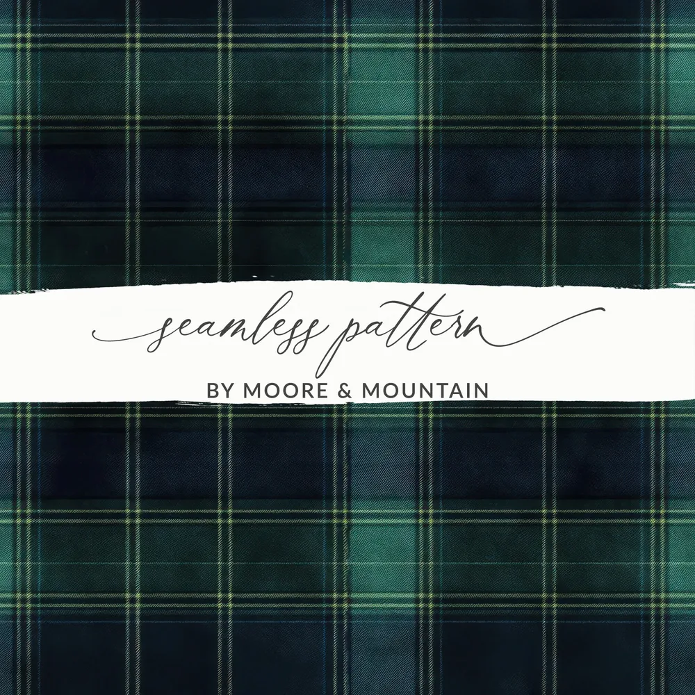 Black and Green Tartan Seamless Digital - Moore and Mountain