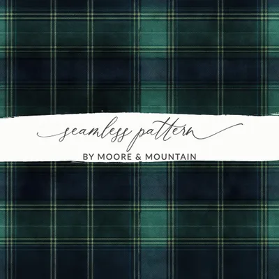 Black and Green Tartan Seamless Digital