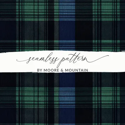 Black and Green Tartan Seamless Digital