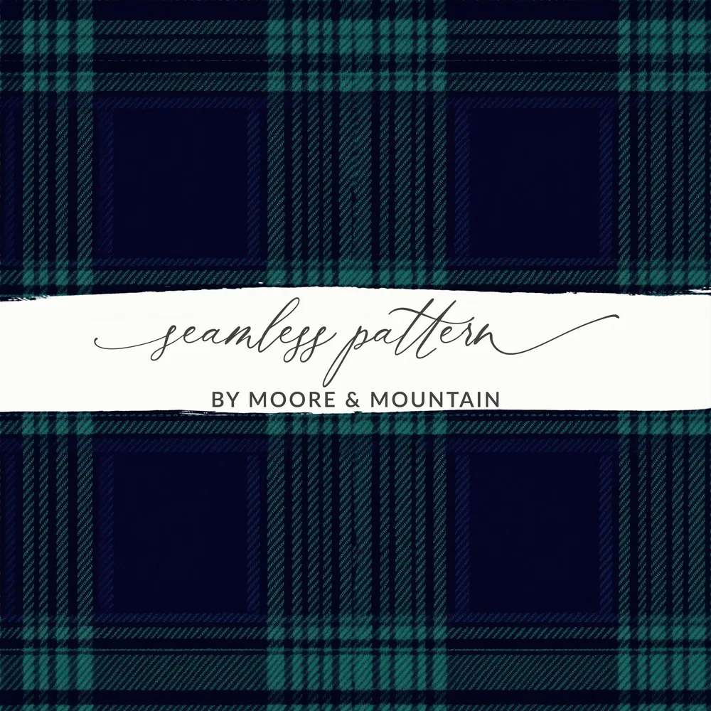 Black and Green Tartan Seamless Pattern Digital - Moore and Mountain