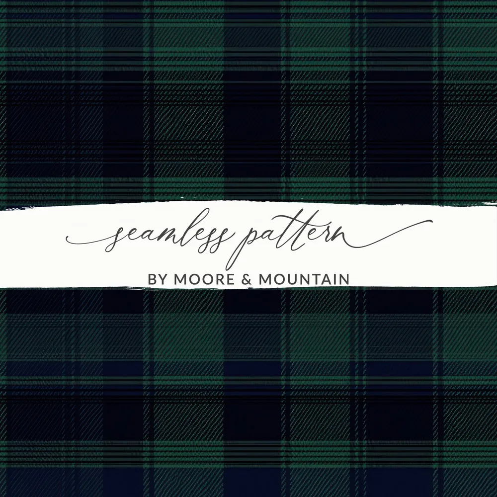 Black and Green Tartan Seamless Pattern Digital - Moore and Mountain