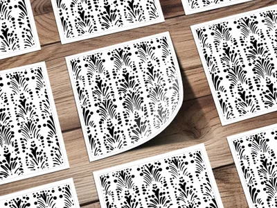 Black and White Abstract Doodle, Art Nouveau Seamless Pattern - Moore and Mountain