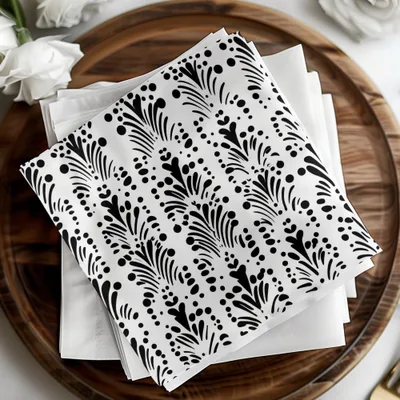 Black and White Abstract Doodle, Art Nouveau Seamless Pattern - Moore and Mountain