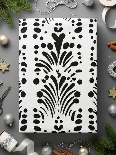 Black and White Abstract Doodle, Art Nouveau Seamless Pattern - Moore and Mountain