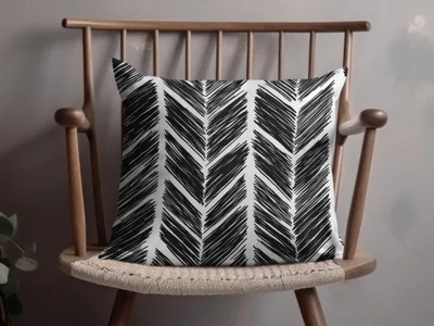 Black and White Abstract Doodle Digital Download, Feather Herringbone - Moore and Mountain