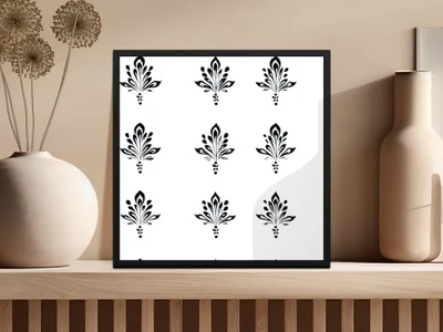 Black and White Abstract Doodle Digital Pattern, Floral Design, Decorative Repeat Design, Seamless Surface Pattern, Modern Vector Design - Moore and Mountain