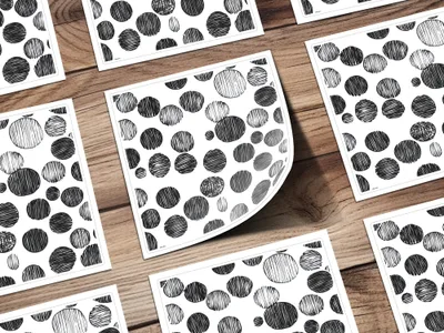 Black and White Abstract Doodle Digital Print, Geometric Circles Pattern Art, Modern Wall Decor, Printable Art, Instant Download - Moore and Mountain