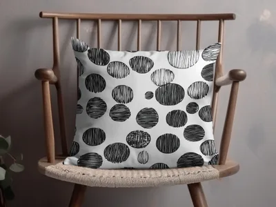 Black and White Abstract Doodle Digital Print, Geometric Circles Pattern Art, Modern Wall Decor, Printable Art, Instant Download - Moore and Mountain