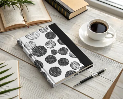 Black and White Abstract Doodle Digital Print, Geometric Circles Pattern Art, Modern Wall Decor, Printable Art, Instant Download - Moore and Mountain