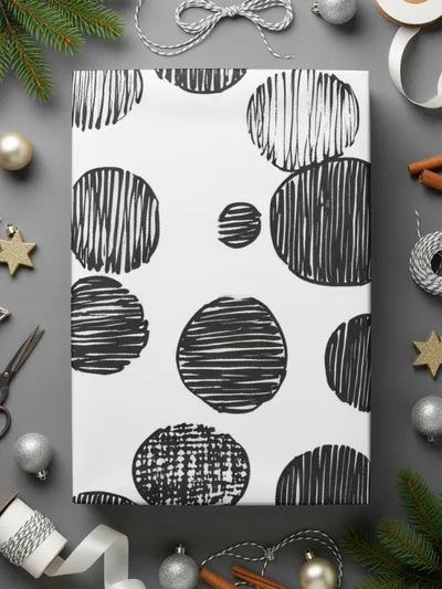 Black and White Abstract Doodle Digital Print, Geometric Circles Pattern Art, Modern Wall Decor, Printable Art, Instant Download - Moore and Mountain