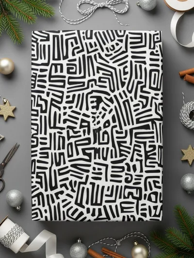 Black and White Abstract Doodle, Geometric Digital Pattern, Modern Printable Art, Trendy Background Design, Instant Download, Commercial Use - Moore and Mountain