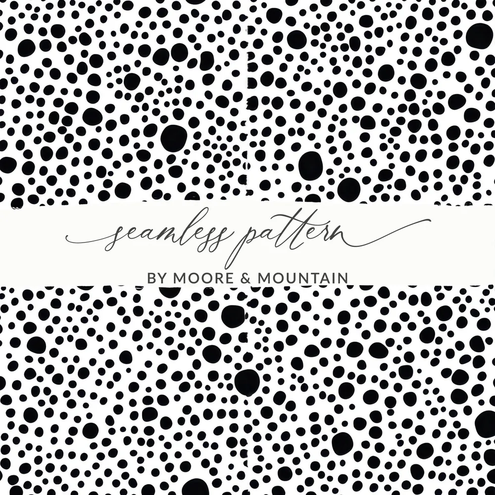 Black and White Abstract Doodle Modern Circles Pattern Simple - Moore and Mountain