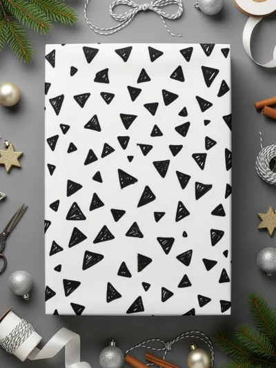 Black and White Abstract Triangles Doodle Pattern Texture, Modern Background, Scrapbook Paper, Printable Pattern - Moore and Mountain