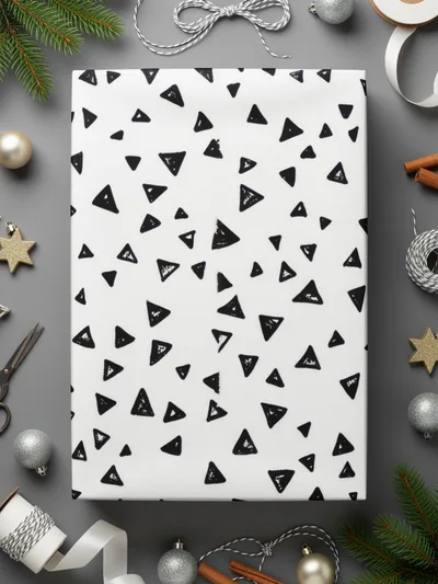 Black and White Abstract Triangles Seamless Geometric Pattern Tiny Triangles - Moore and Mountain