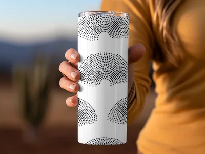 Black and White Geometric Dotted Rainbows Seamless Pattern - Moore and Mountain
