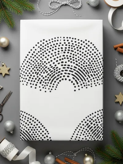 Black and White Geometric Dotted Rainbows Seamless Pattern - Moore and Mountain
