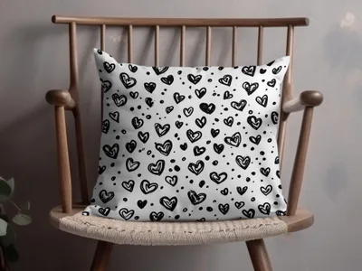 Black and White Hearts Doodle, Abstract Digital Pattern, Seamless Heart Design, Love Digital Paper, Scrapbook Paper Digital, Heart Pattern - Moore and Mountain