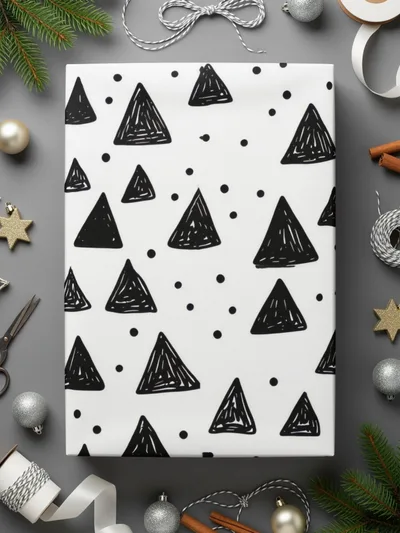 Black and White Triangle Doodles Seamless Digital Paper, Triangle Pattern Simple - Moore and Mountain