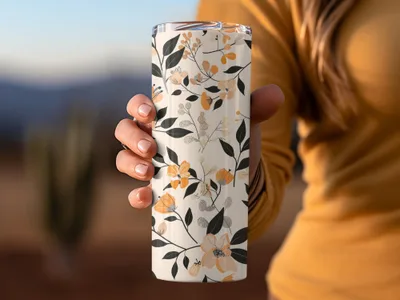 Elegant Floral Design Insulated Tumbler to Keep Drinks Hot