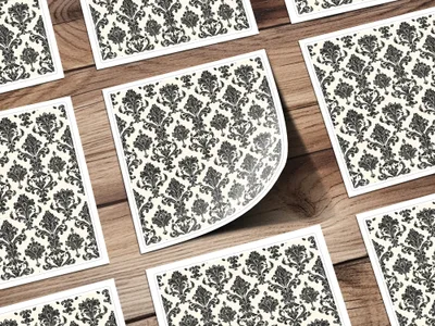 Black Damask Vintage Ornament Classic Repeating Background Design Digital - Moore and Mountain