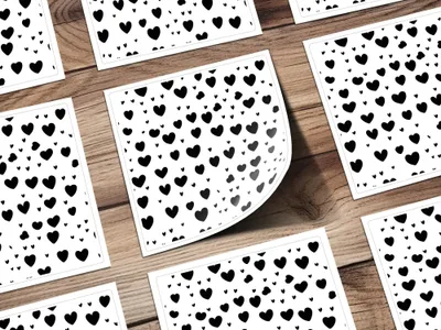 Black Hearts Pattern Digital Paper, Seamless Heart Background, Trendy Digital Paper, Love Pattern JPEG, Commercial Use - Moore and Mountain