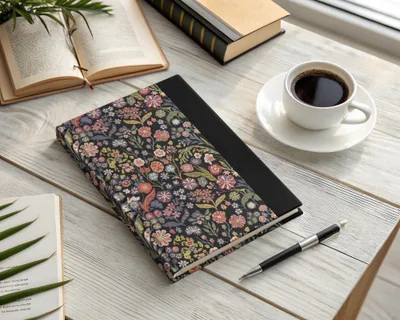Black Multicolor Flowers Leaves Digital Pattern Seamless - Moore and Mountain