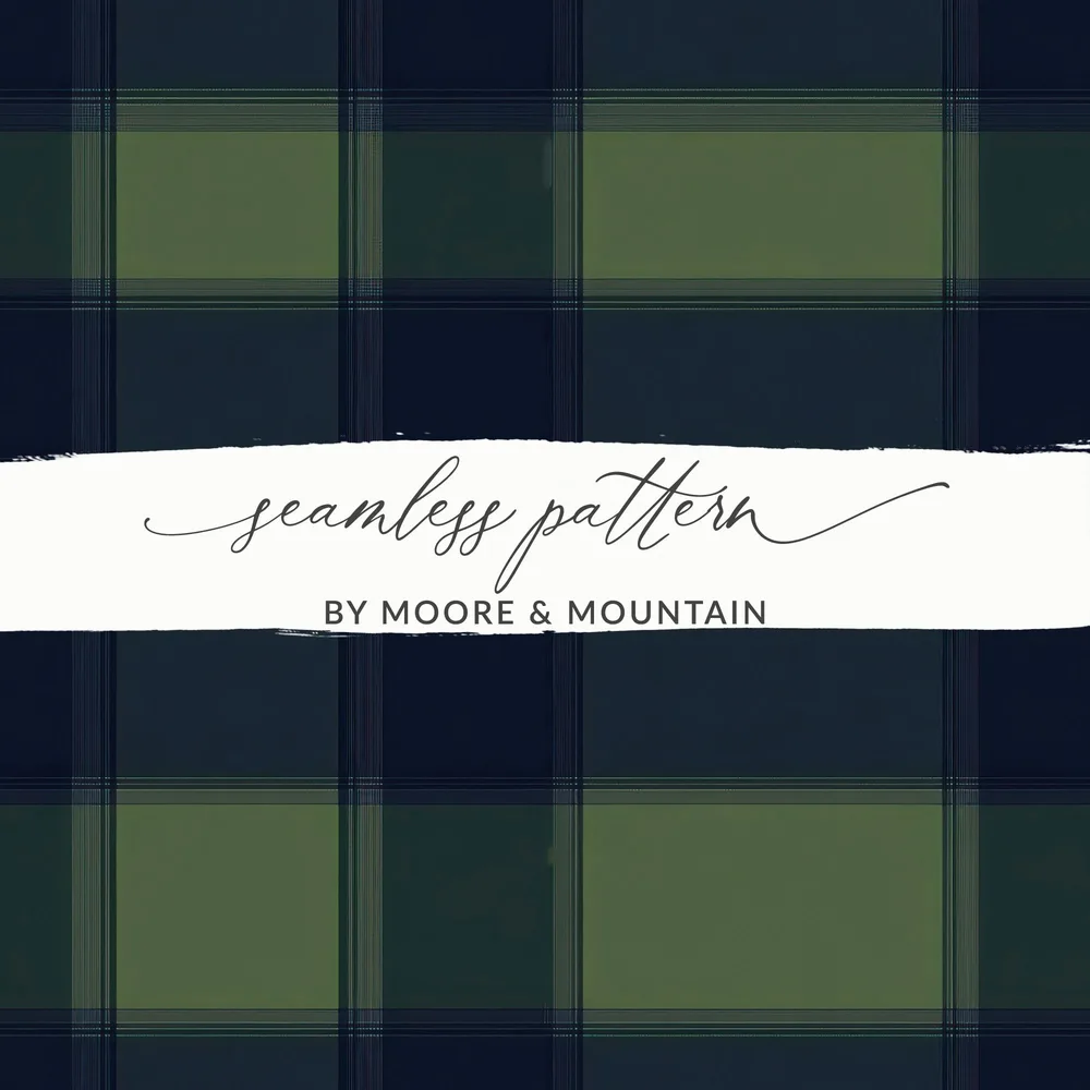 Blue And Green Minimalist Scottish Plaid Seamless Pattern - Moore and Mountain