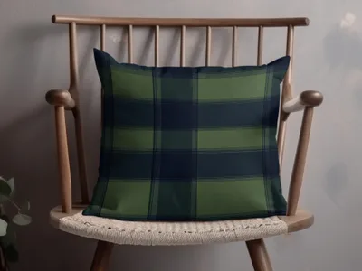 Blue And Green Minimalist Scottish Plaid Seamless Pattern - Moore and Mountain