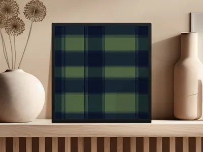 Blue And Green Minimalist Scottish Plaid Seamless Pattern - Moore and Mountain