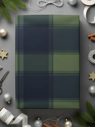 Blue And Green Minimalist Scottish Plaid Seamless Pattern - Moore and Mountain