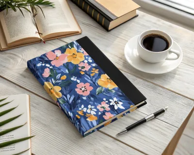 Blue Botanical Bliss Colorful Floral Art Print Digital - Moore and Mountain