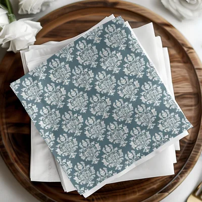 Blue Damask Floral Pattern Texture Background | Digital Design for Crafting & Scrapbooking - Moore and Mountain