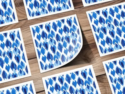 Blue Diamond Shape Abstract Pattern Style Digital Seamless Pattern - Moore and Mountain