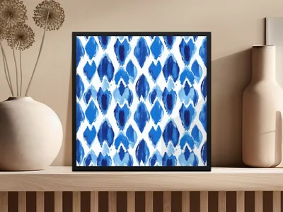 Blue Diamond Shape Abstract Pattern Style Digital Seamless Pattern - Moore and Mountain
