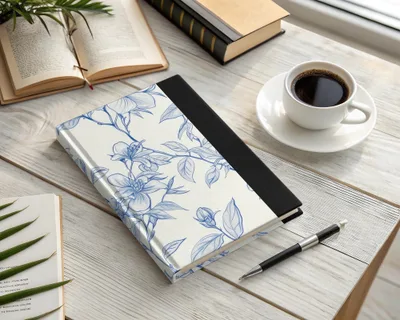 Blue Floral Branches Pattern Detailed Design Artwork Digital - Moore and Mountain