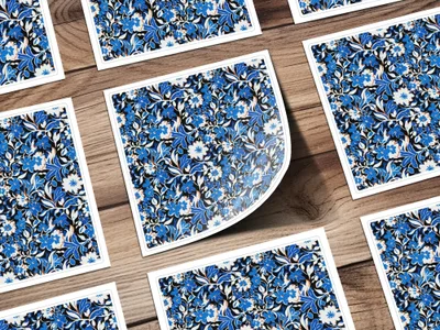 Blue Modern Toile Seamless Pattern Modern Chinoiserie - Moore and Mountain