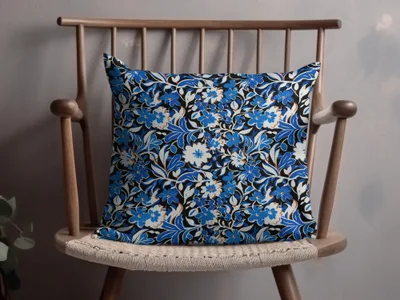 Blue Modern Toile Seamless Pattern Modern Chinoiserie - Moore and Mountain