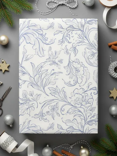 Blue Floral Digital Paper, Seamless Pattern, Printable Paper, Elegant Design, Scrapbooking Paper, Fabric Design, Digital Download - Moore and Mountain