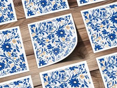 Blue Flower Chinoiserie Pattern Seamless Blue Toile Modern Pattern - Moore and Mountain
