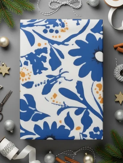 Blue Flower Chinoiserie Pattern Seamless Blue Toile Modern Pattern - Moore and Mountain