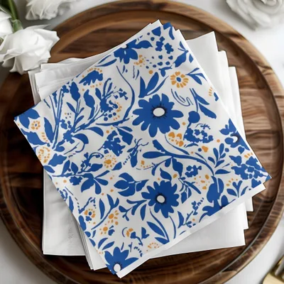 Blue Flower Chinoiserie Pattern Seamless Blue Toile Modern Pattern - Moore and Mountain