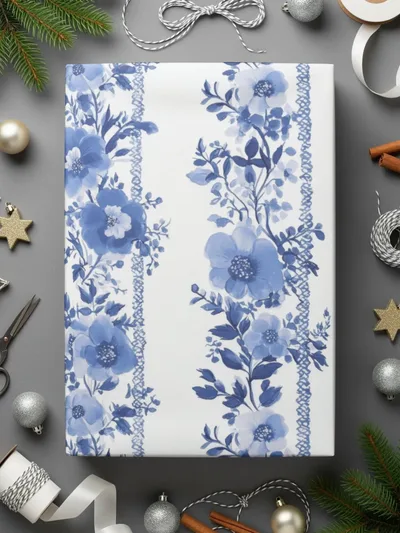 Blue Floral Seamless Pattern Digital Paper, Floral Pattern, Digital Download, Floral Backgrounds, Tileable Flowers, Shabby Chic Paper - Moore and Mountain
