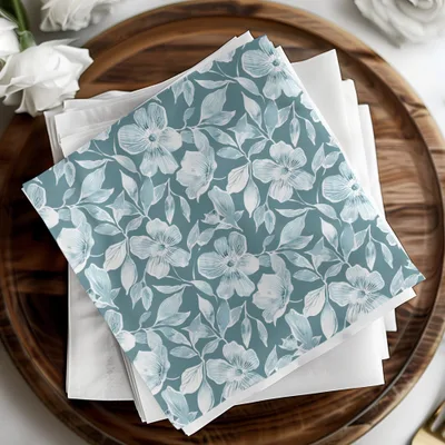 Blue Floral Seamless Pattern, Digital Paper, Flower Fabric Print, Scrapbook Paper, Repeat Pattern, Tileable Background Digital - Moore and Mountain