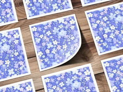 Blue Ditsy Floral Seamless Pattern Background - Moore and Mountain