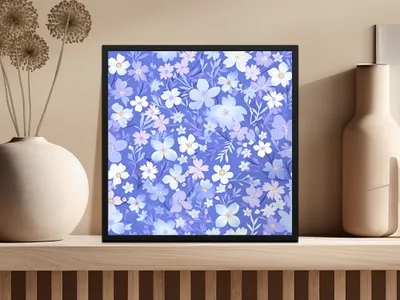 Blue Ditsy Floral Seamless Pattern Background - Moore and Mountain