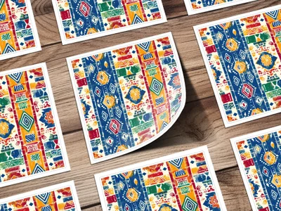 Vibrant Geometric Pattern Design Sticker Sheets