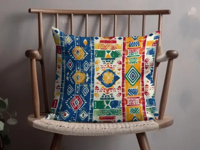 Colorful Geometric Tribal Design Decorative Pillow